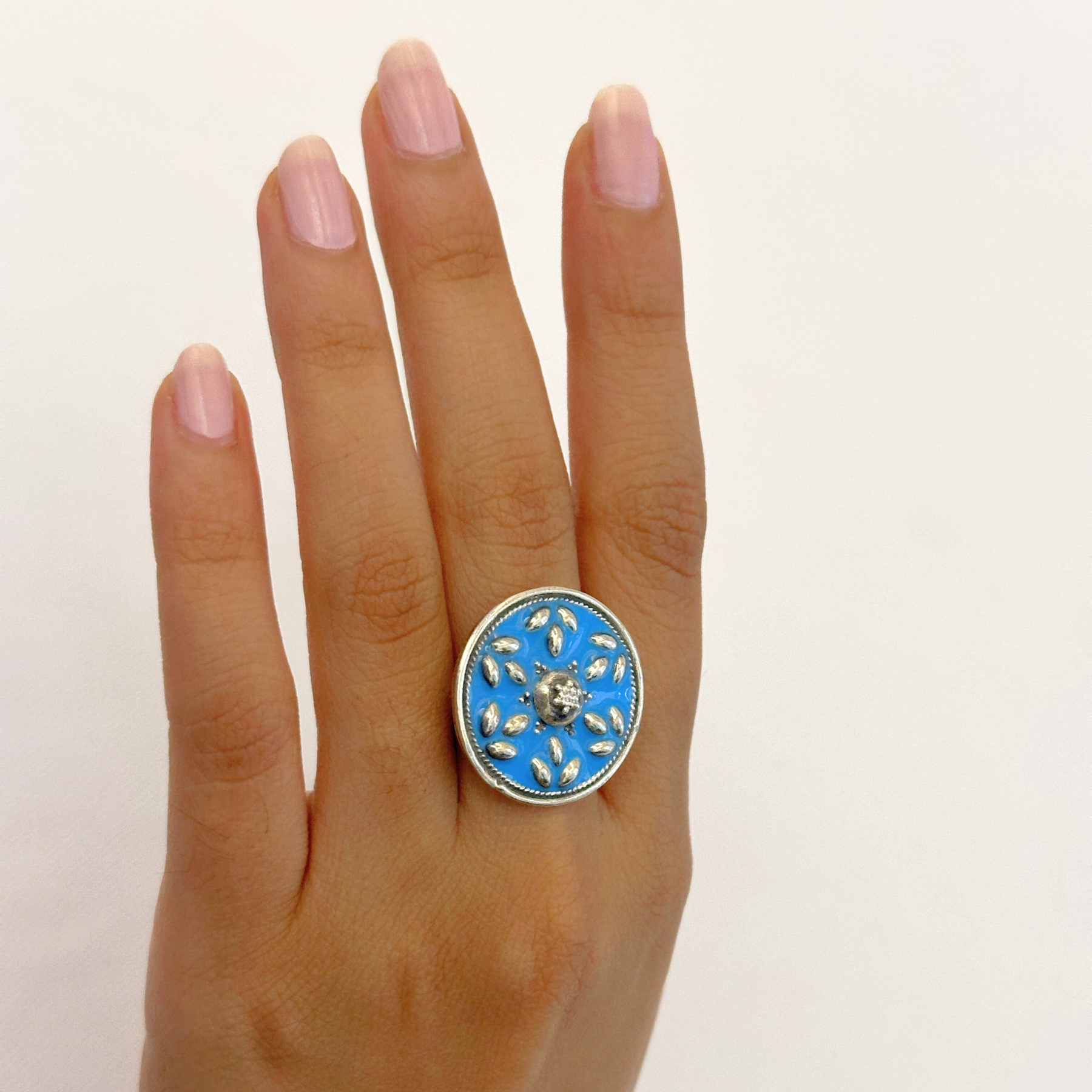 Ishika Enamel Silver 925 Ring
