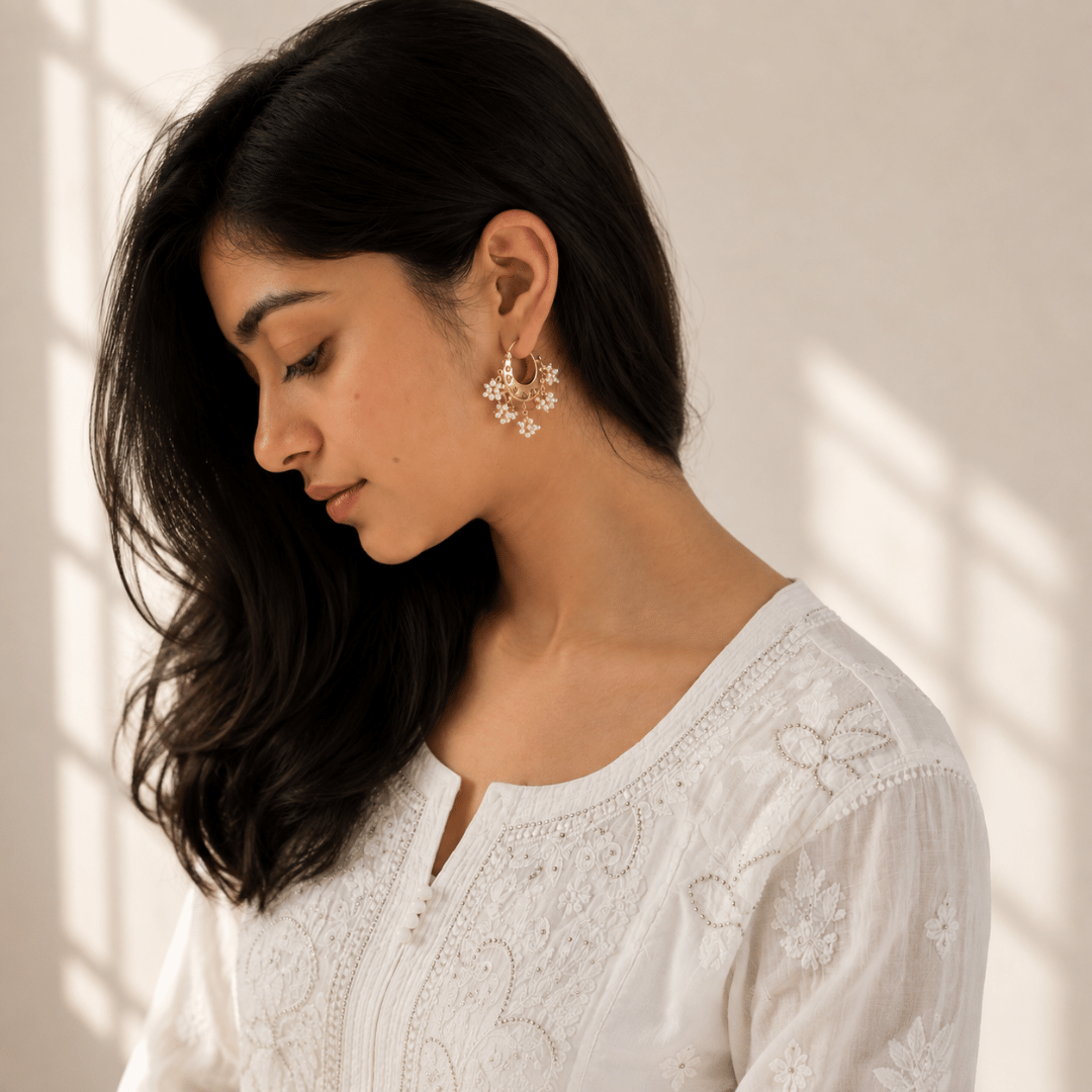 Mridu 18K Gold Plated Silver 925 Pearl Earrings