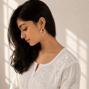 Mridu 18K Gold Plated Silver 925 Pearl Earrings