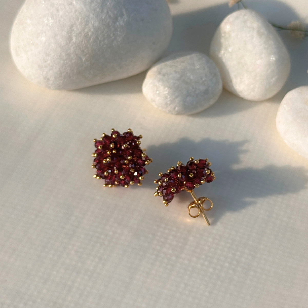 Lina Garnet Silver 925 Earrings