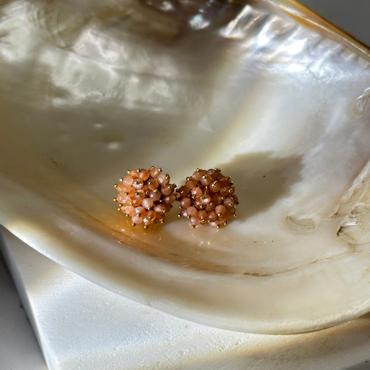 Suro Gold Stone 18k Gold Plated Silver 925 Earrings
