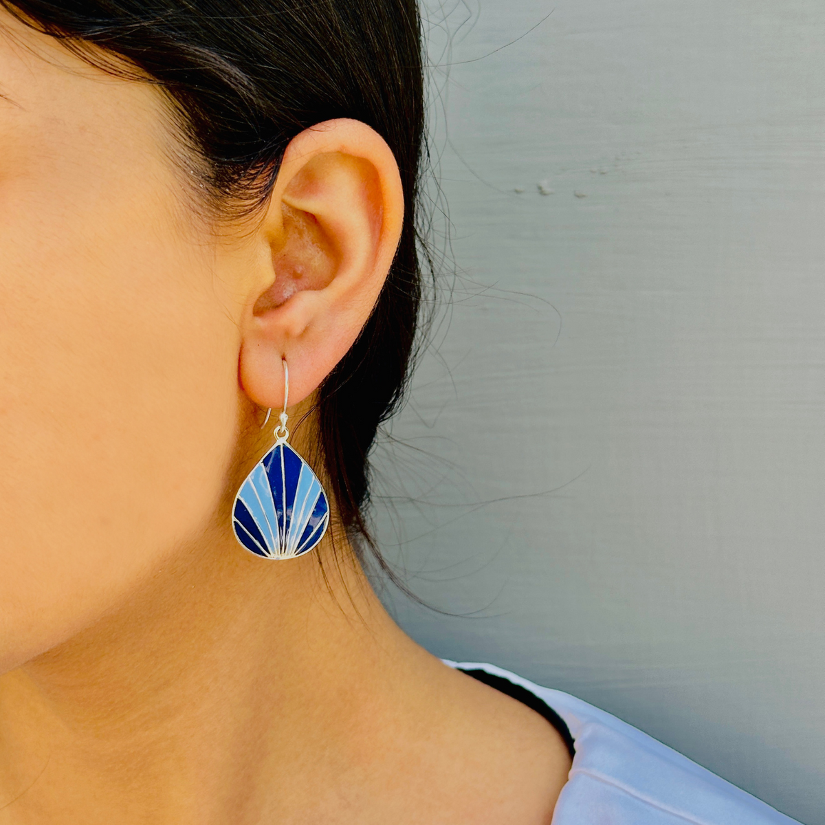 Enamel Leaf Drop Earrings