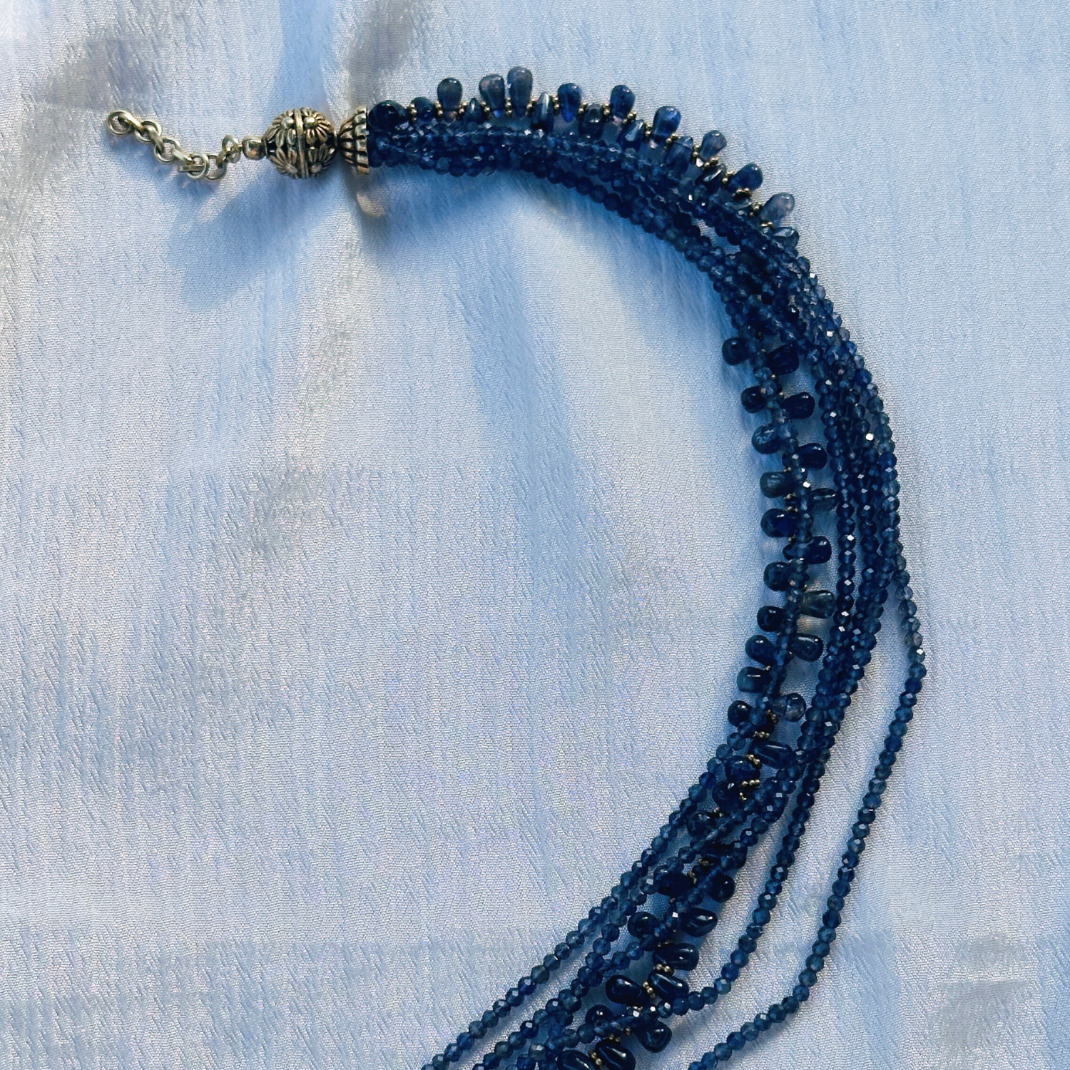 Viore Iolite & Pearl 18K Gold Plated 925 Silver Necklace