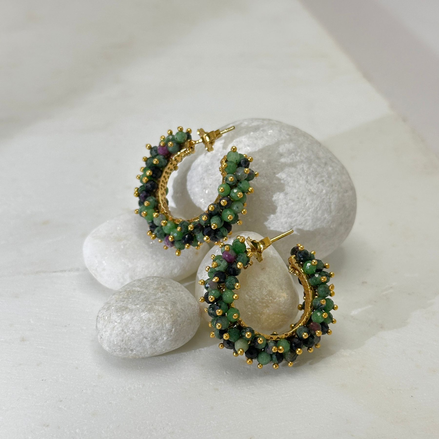 Viro Zoisite 18k Gold Plated Earrings