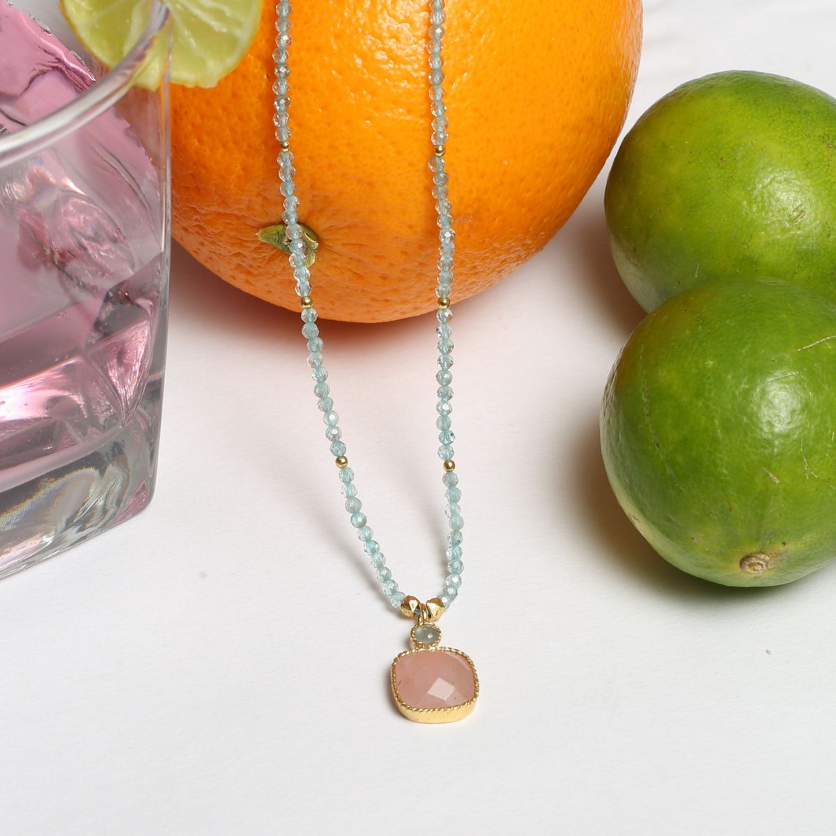 Shriyle Colorstone Gold Plated Silver 925 Necklace