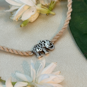 Elephant Silver Bracelet Rakhi
