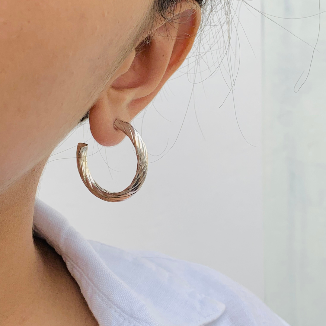 Glint Silver Hoop Earings