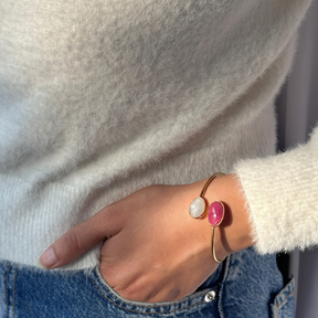 Siva Multi Stone 18K Gold Plated Bangle