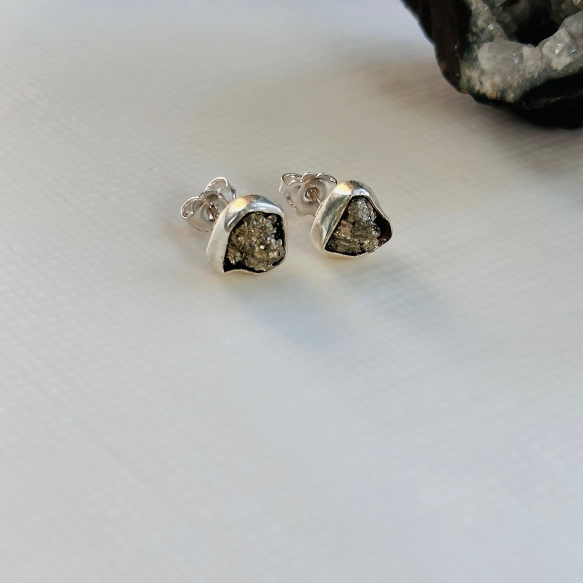 Ena Gun Metal Silver 925 Earrings