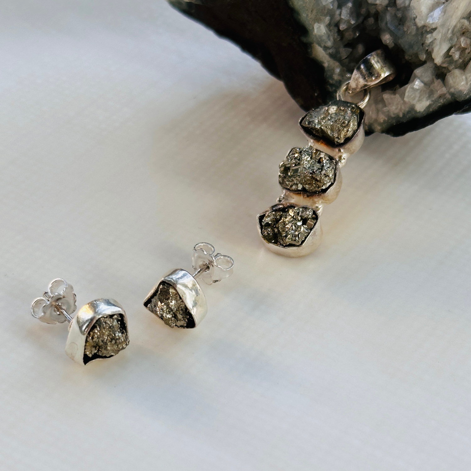 Ena Gun Metal Silver 925 Earrings