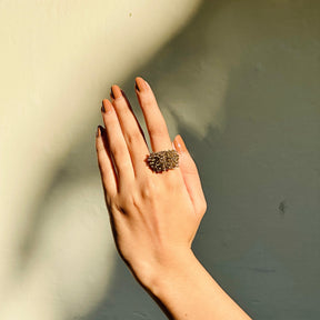 Grey Hues Beads Ring