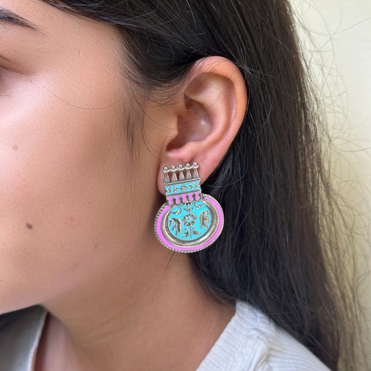 Agasti Enamel Silver 925 Earrings