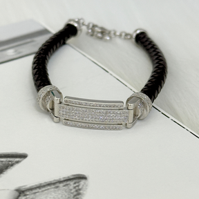 Bron Men's Zircon Silver 925 Bracelet