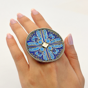 Aarna Enamel Silver 925 Ring