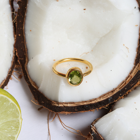Juniper Peridot Gold Plated Silver 925 Ring