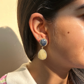 Meno Multi Sapphire Gold Plated Silver 925 Earrings