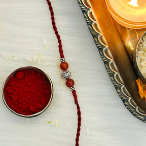 Moh Red Onyx and Silver 925 Rakhi