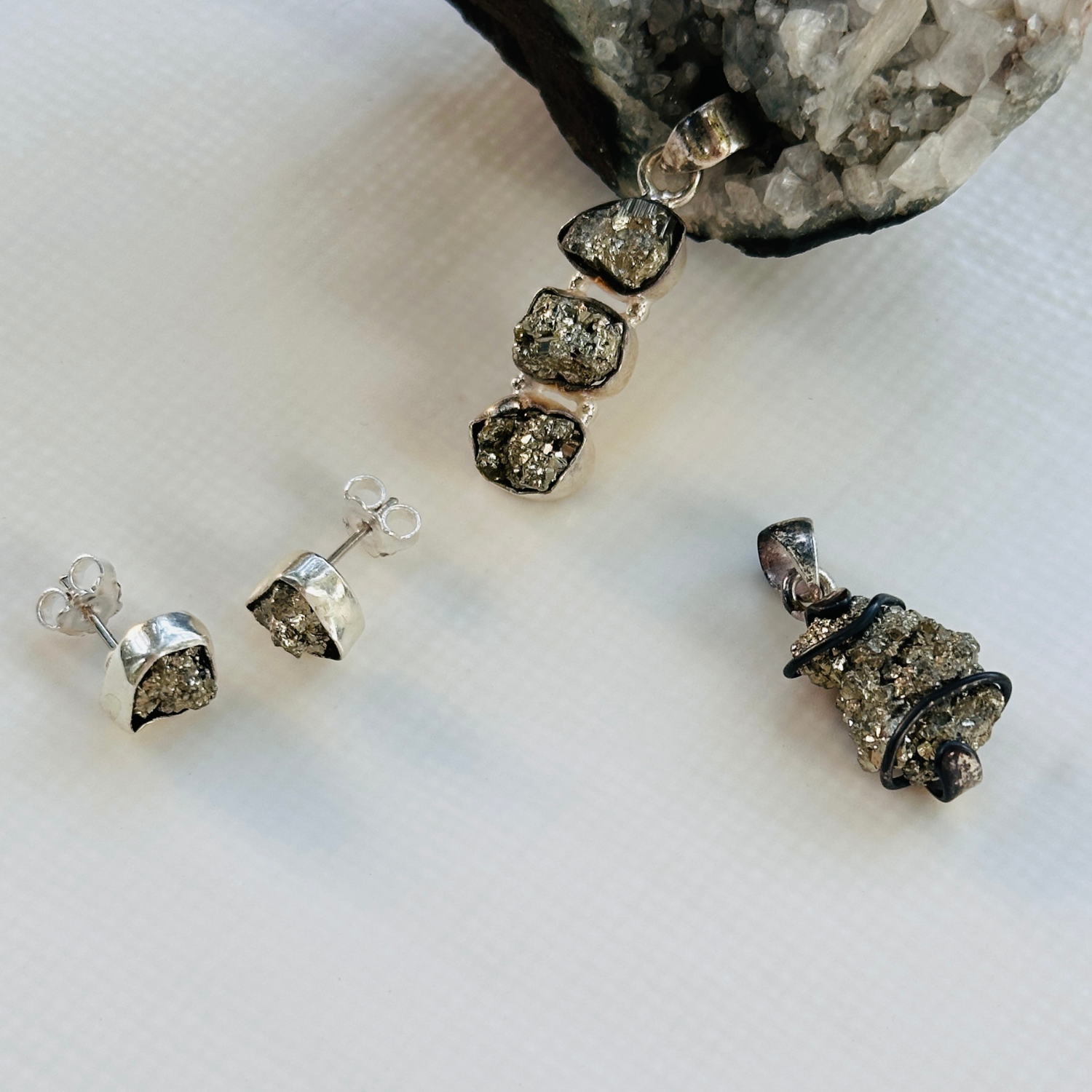 Ena Gun Metal Silver 925 Earrings