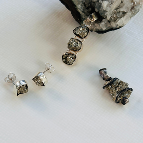 Ena Gun Metal Silver 925 Earrings