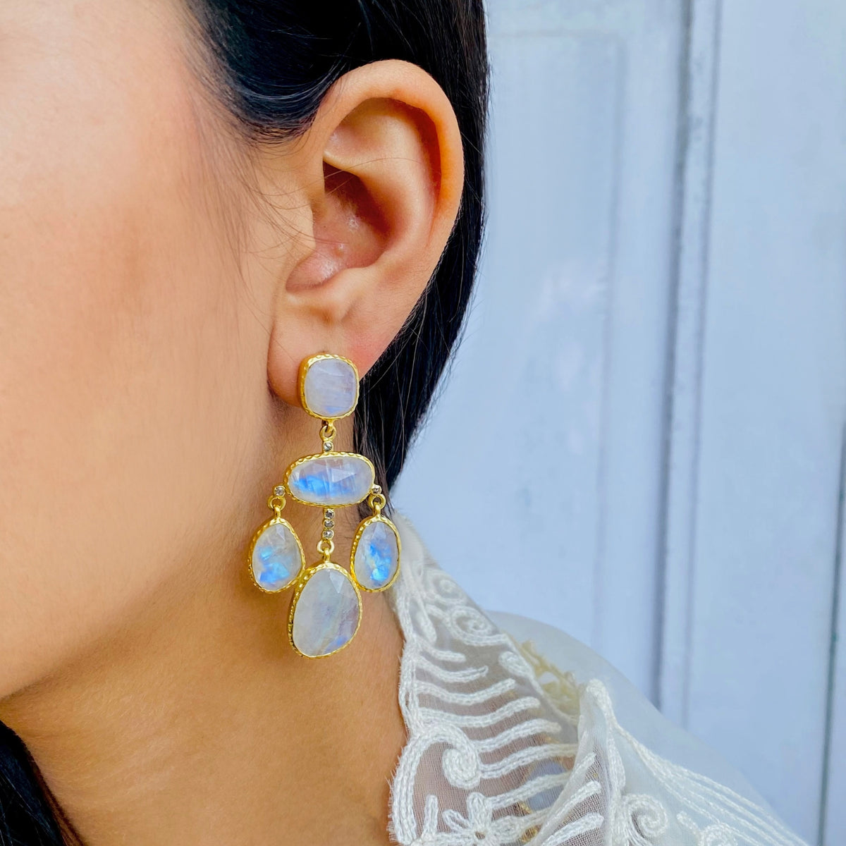 Rukm Moonstone Earrings