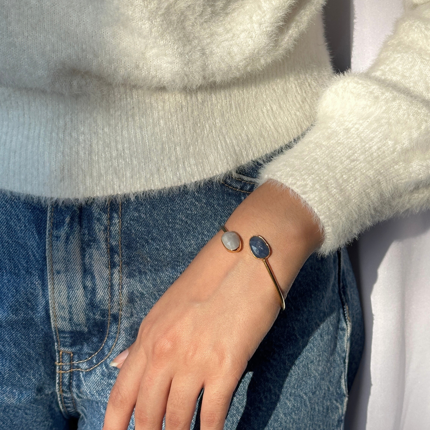 Siva Multi Stone 18K Gold Plated Bangle