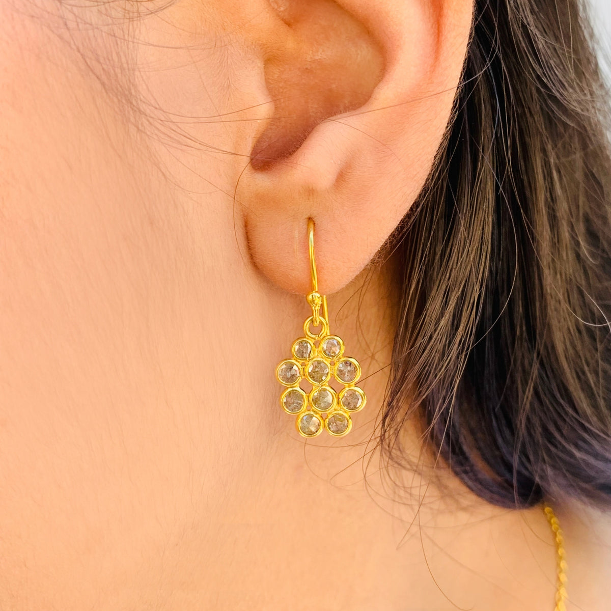 Kether Diamond Polki Minimal Earrings