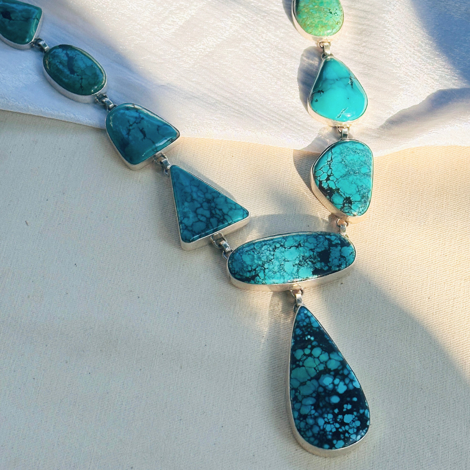 Turquoise silver necklace, Silver 925 turquoise pendant, Turquoise gemstone necklace, Blue stone silver necklace, Turquoise jewelry necklace