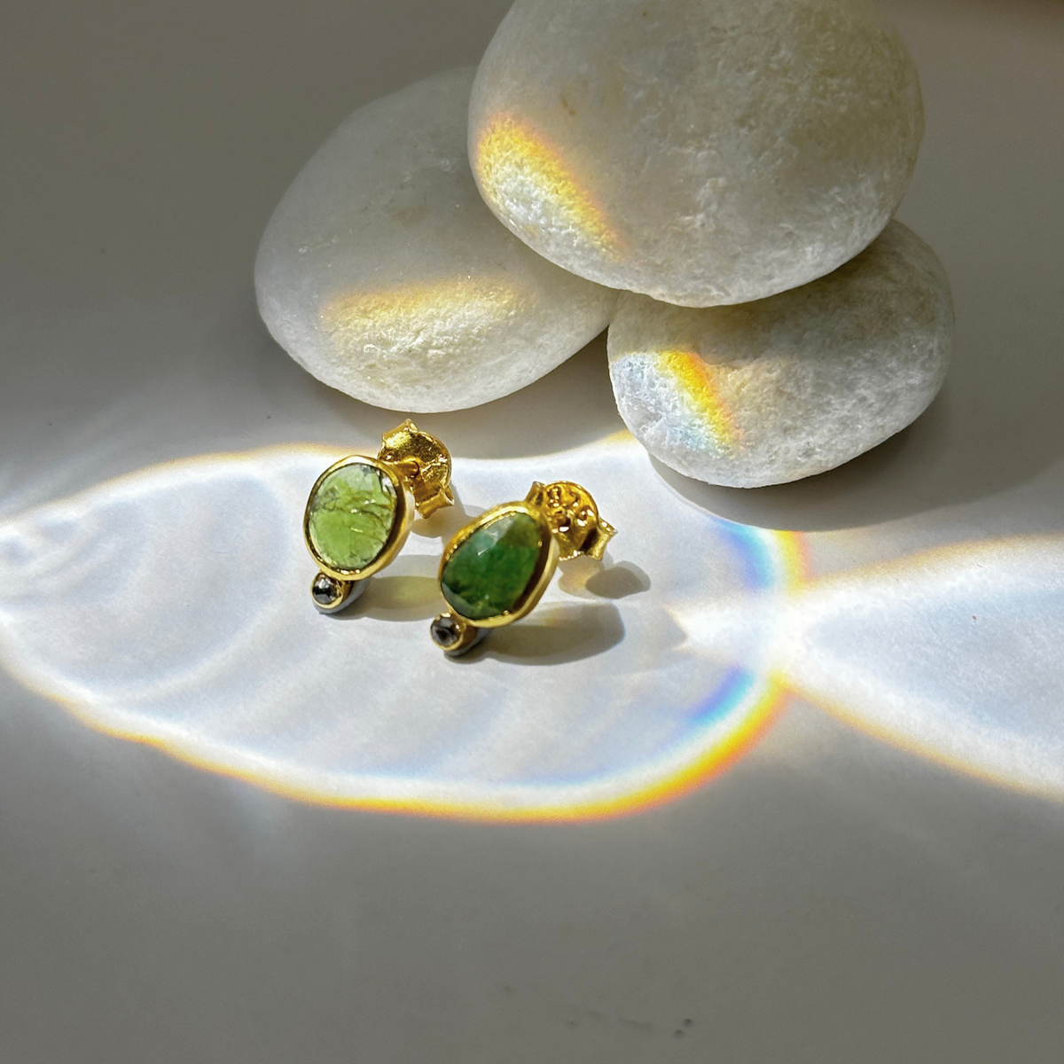 Noe Tourmaline 18k  Gold Plated Silver 925 Earrings