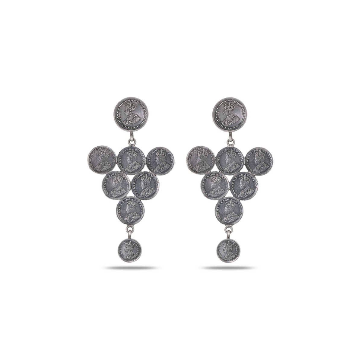 Nirjhari Oxidised Coin Silver 925 Earrings