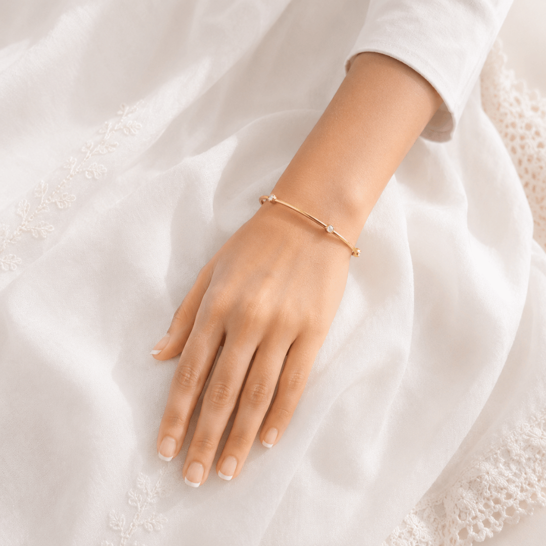 Sitara 18K Gold Plated Silver 925 Polki Bangle