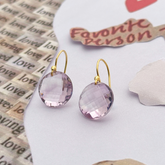 Silly Amethyst 18K Gold Plated Silver 925 Love Earrings
