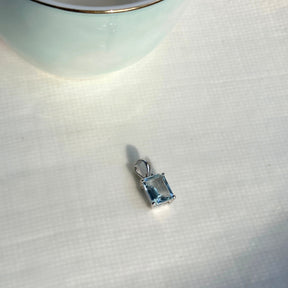 Rectangle Aquamarine 925 Silver Pendant
