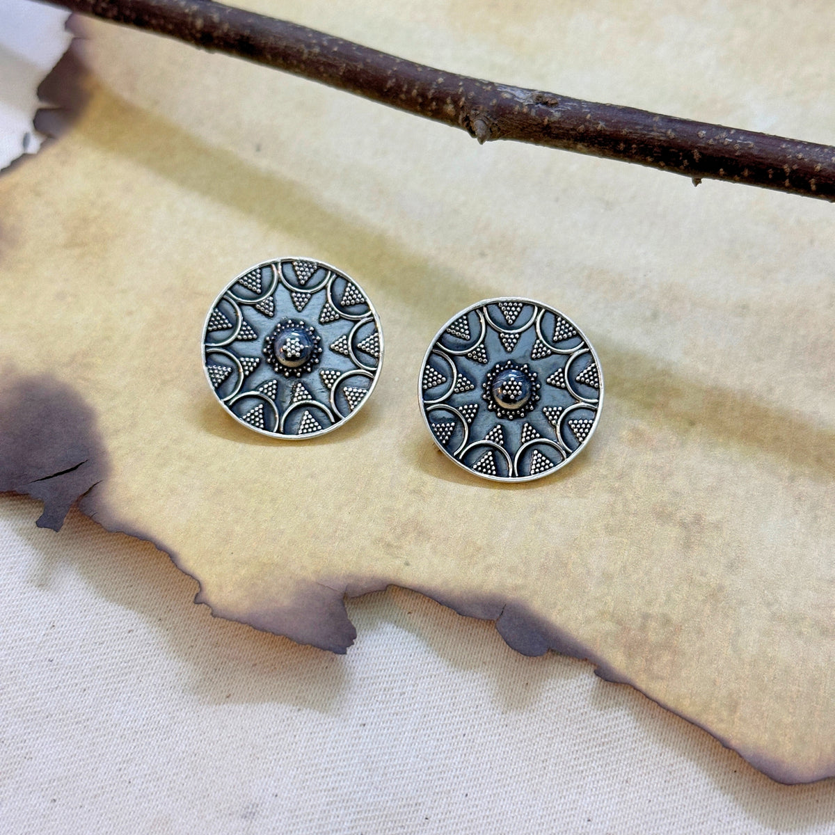 Ekada Traditional Silver 925 Earrings