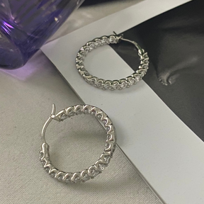 Orbit Silver Hoop Earings