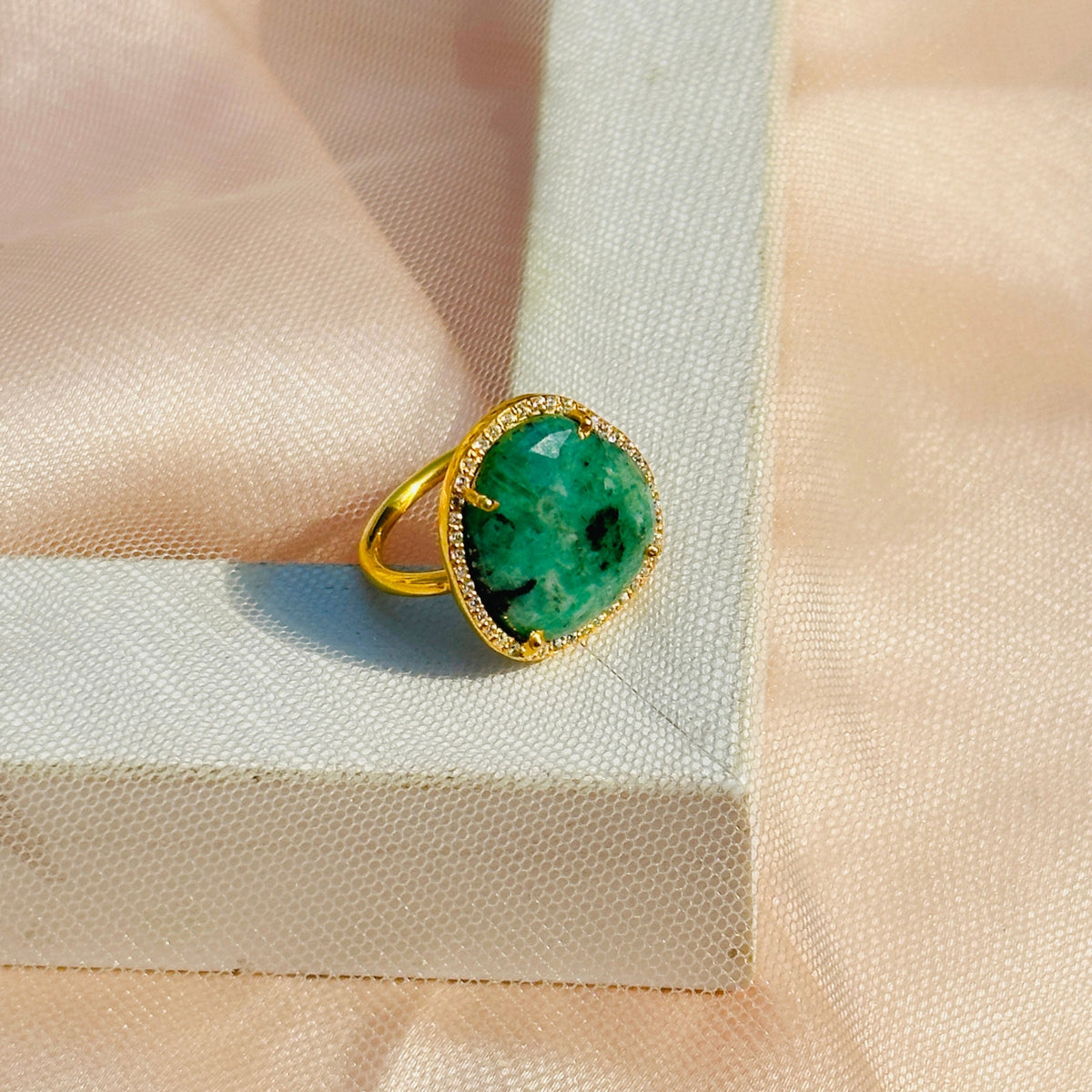 Haroun Emerald 18k Gold Plated Silver 925 Rings