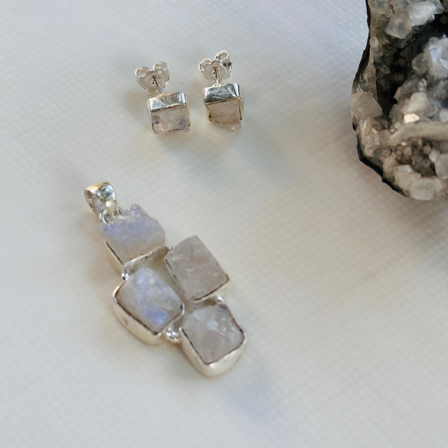 Lumi Rainbow Moonstone Silver 925 Earrings