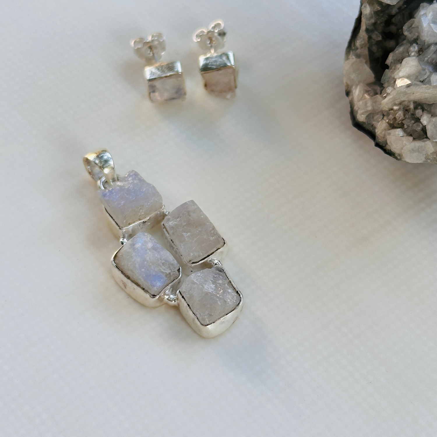 Lumi Rainbow Moonstone Silver 925 Earrings