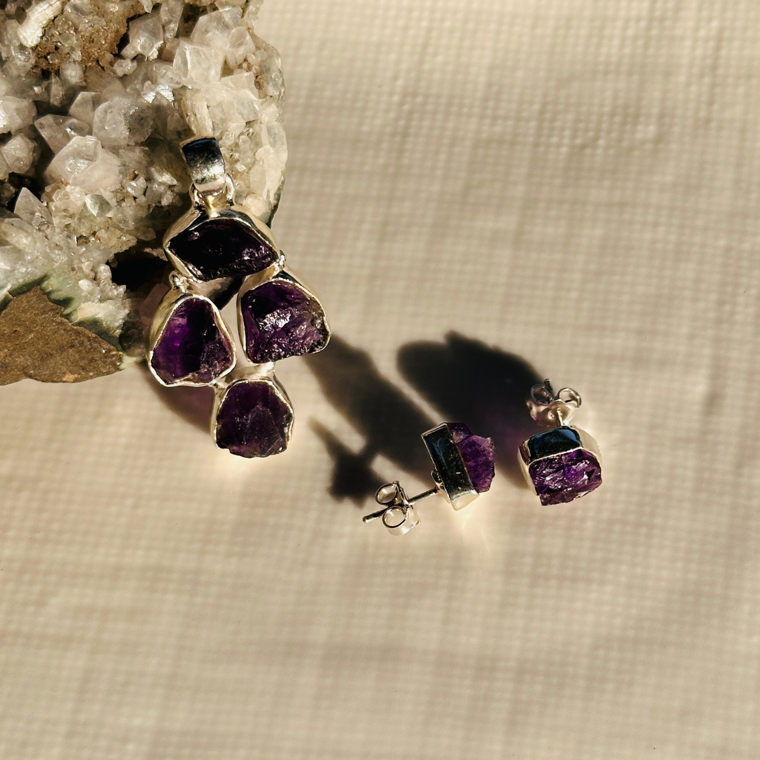 Mila Amethyst Silver 925 Earrings