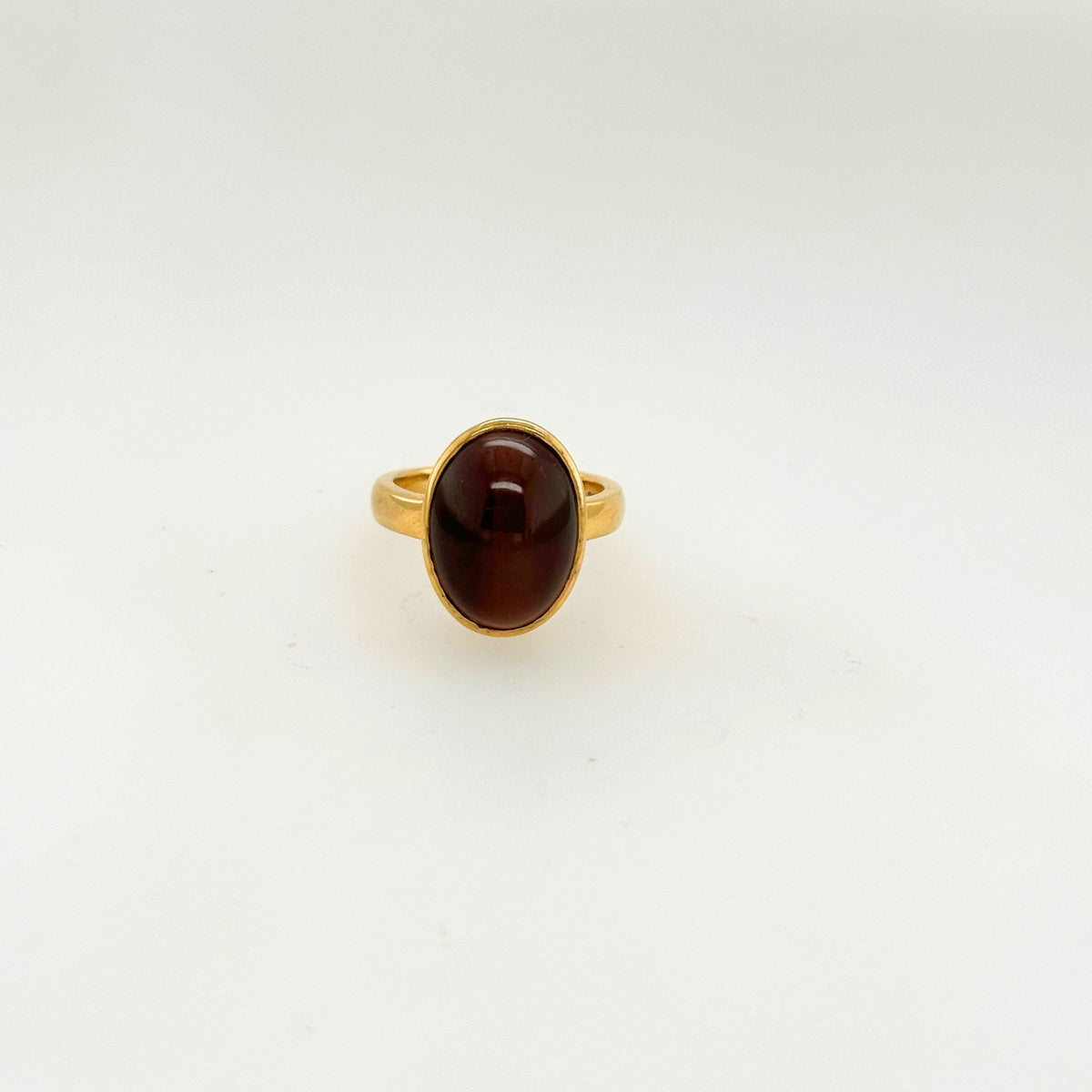 Saffron Silliminite Gold Plated Silver 925 Ring