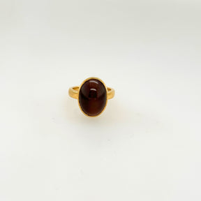 Saffron Silliminite Gold Plated Silver 925 Ring