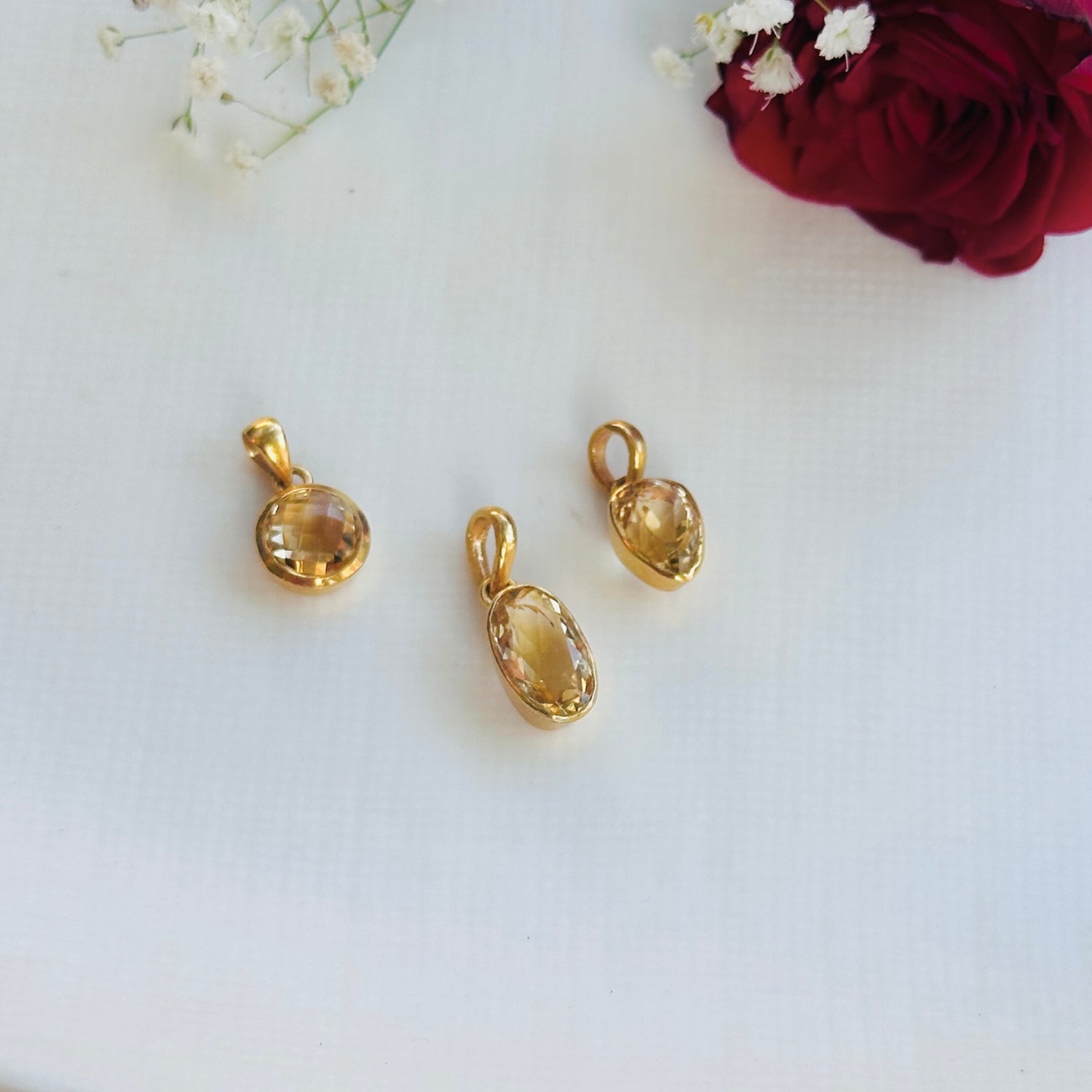 Liam Citrine 18K Gold Plated Silver 925 Pendant