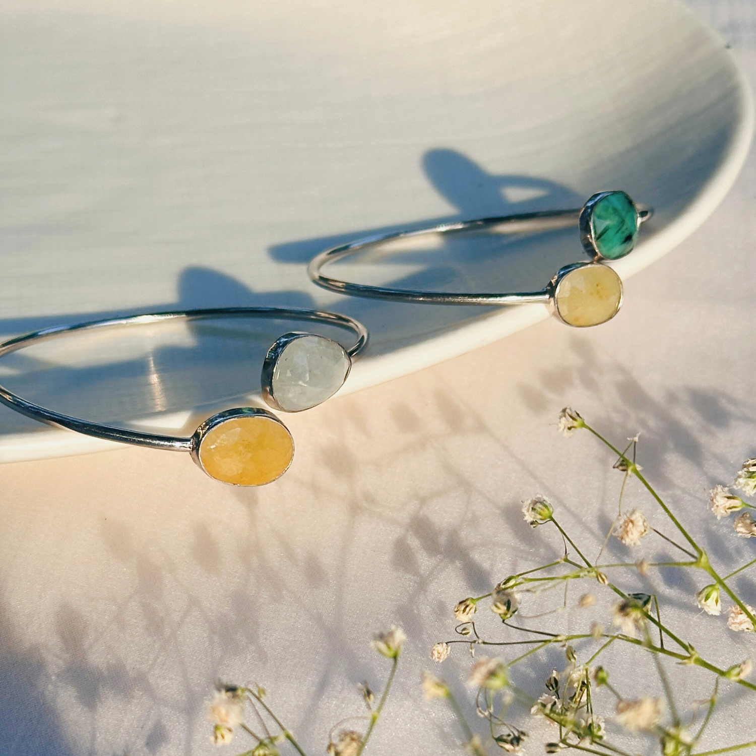 Aero Multi Stone Silver 925 Bangles