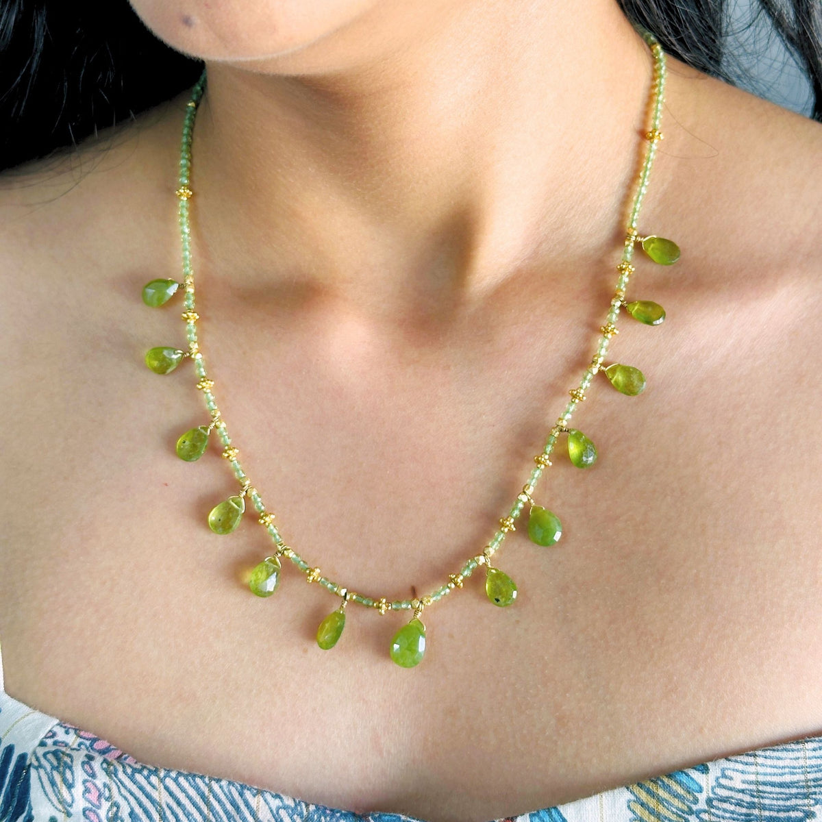 Bruck Peridot Gold Plated Silver 925 Necklace