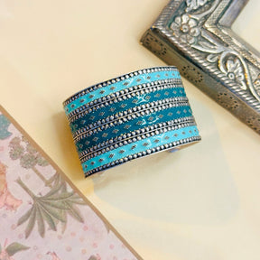 Kupara Enamel Silver 925 Cuff Bangle