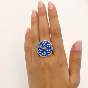 Ishika Enamel Silver 925 Ring