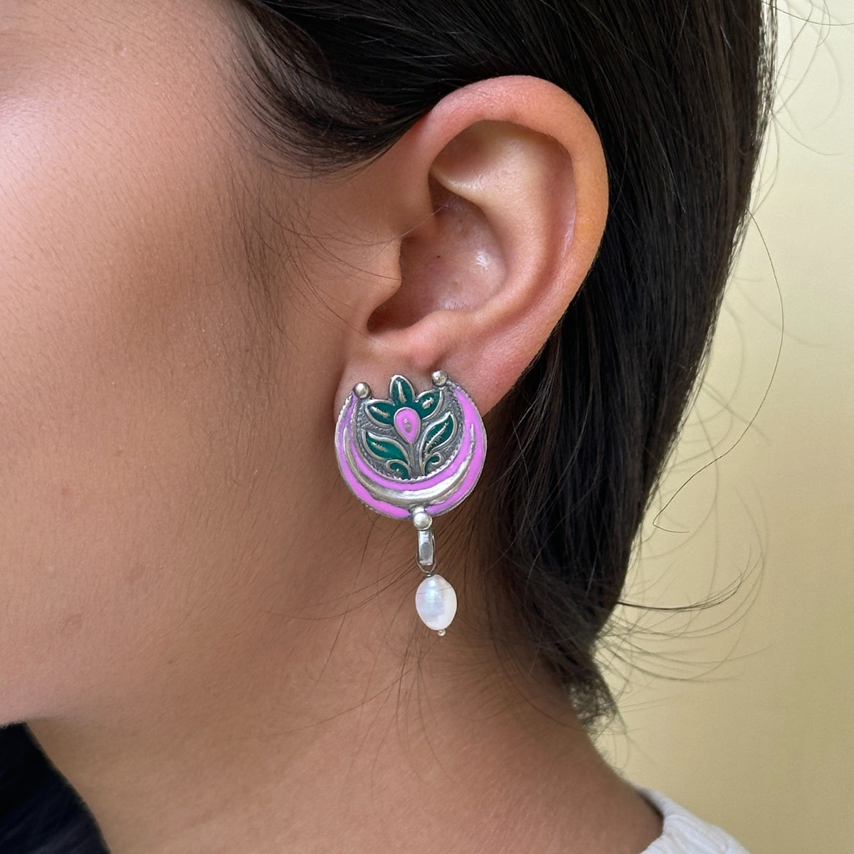 Ananda Enamel Silver 925 Earrings