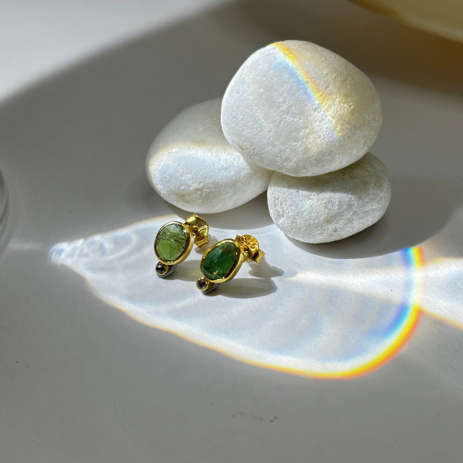 Noe Tourmaline 18k  Gold Plated Silver 925 Earrings