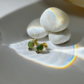 Noe Tourmaline 18k  Gold Plated Silver 925 Earrings