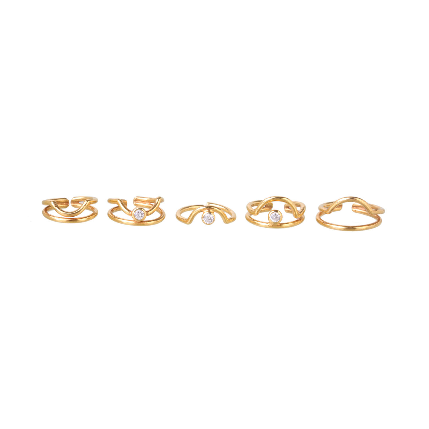 Mani 18K Gold Plated Silver 925 Nail Ring
