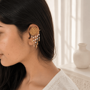 Noor 18K Gold Plated Silver 925 Pearl Earcuffs